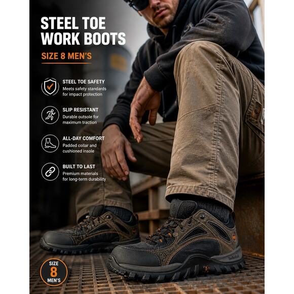 Timberland Pro Mudsill Steel Toe Work Shoe Mens 61009 Mens 8M Workwear NWT main image 6